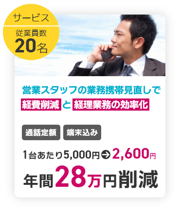 営業スタッフの業務携帯見直しで経費削減と経理業務の効率化