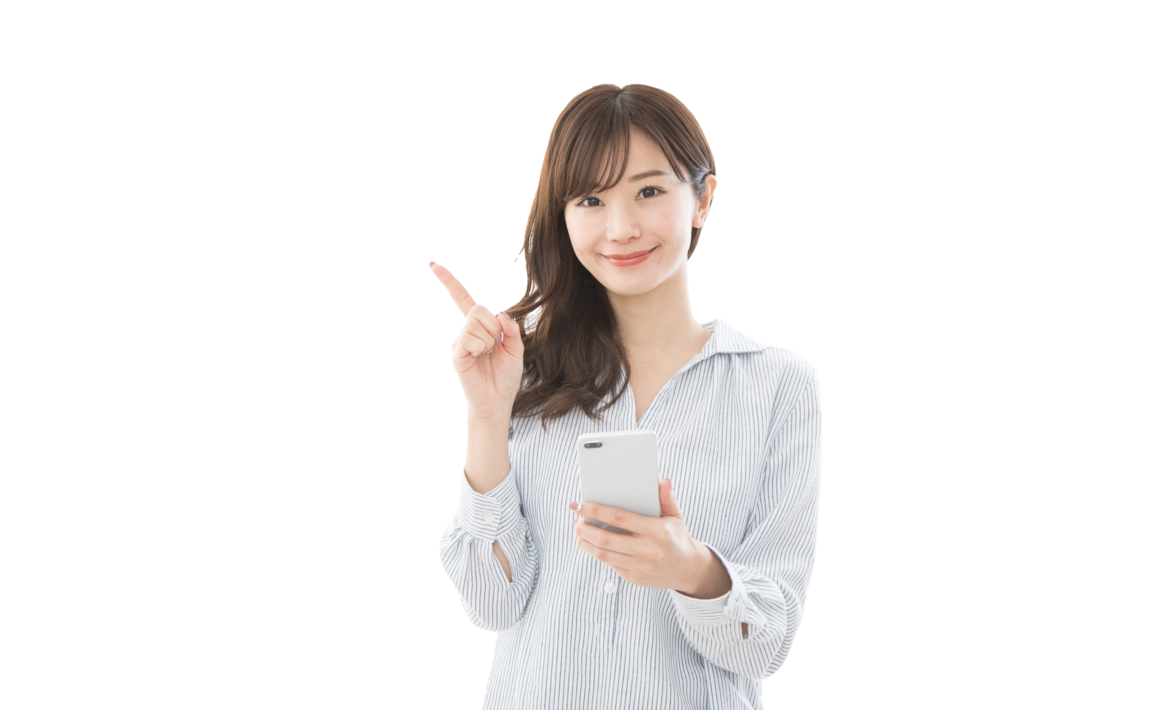 指を指している女性の画像モバイル